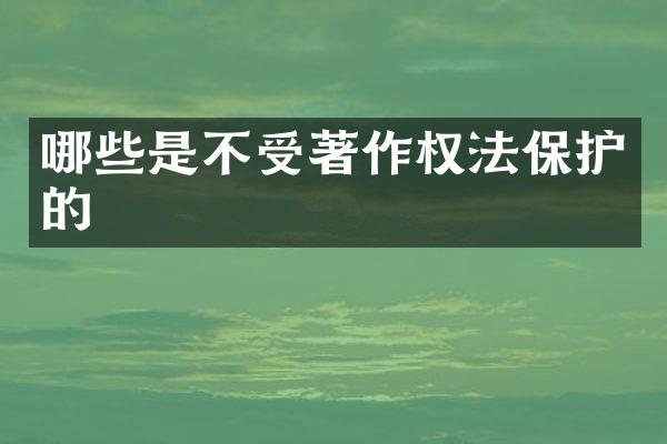 哪些是不受著作权法保护的