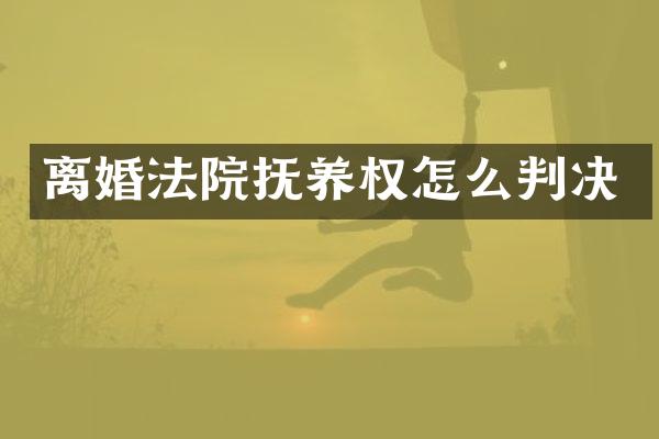 离婚法院抚养权怎么判决