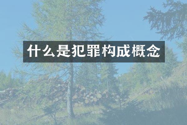 什么是犯罪构成概念