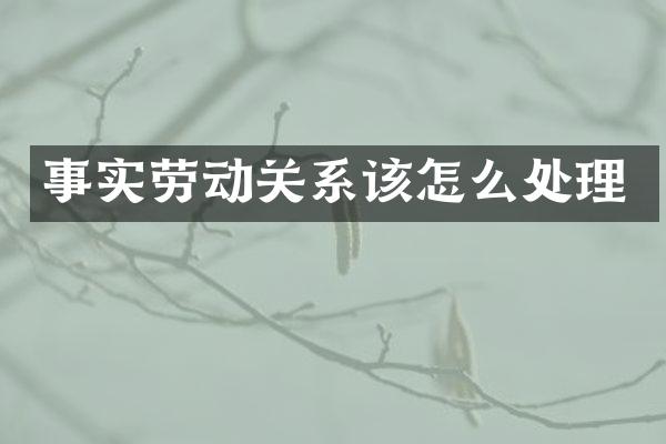 事实劳动关系该怎么处理