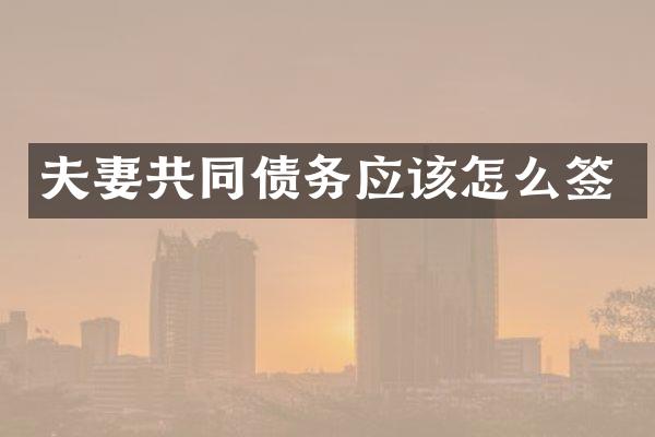 夫妻共同债务应该怎么签