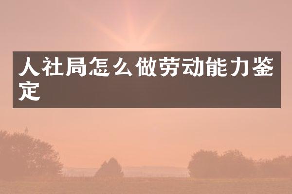 人社局怎么做劳动能力鉴定