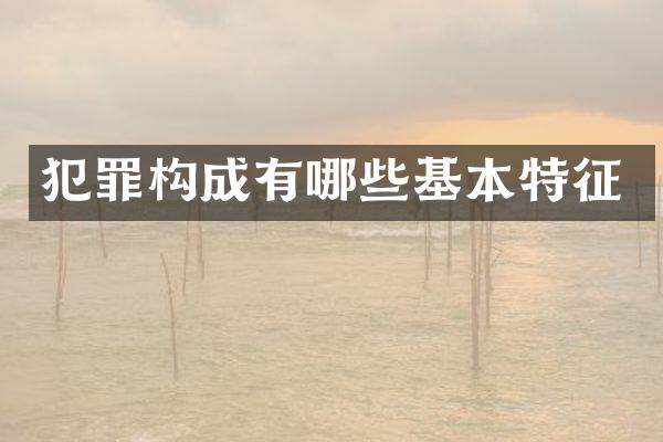 犯罪构成有哪些基本特征
