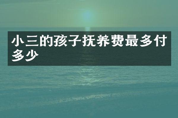 的孩子抚养费最多付多少