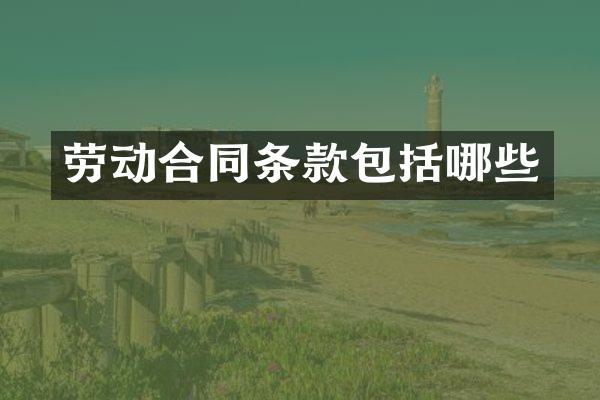 劳动合同条款包括哪些