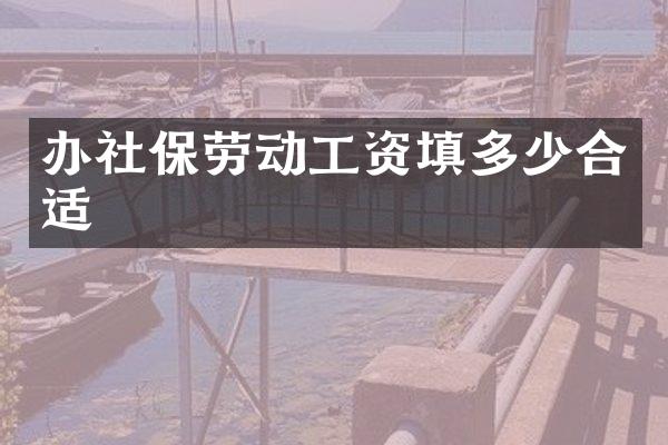 办社保劳动工资填多少合适