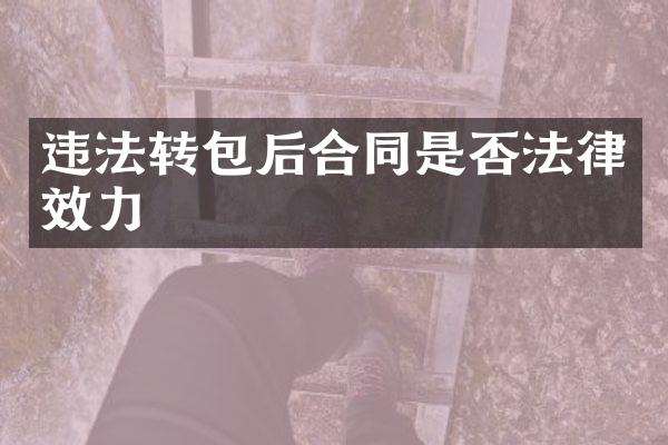 违法转包后合同是否法律效力