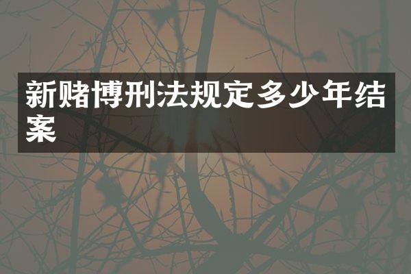 新刑法规定多少年结案