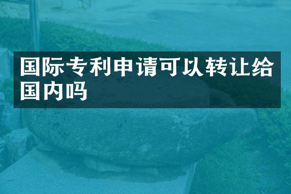 国际专利申请可以转让给国内吗