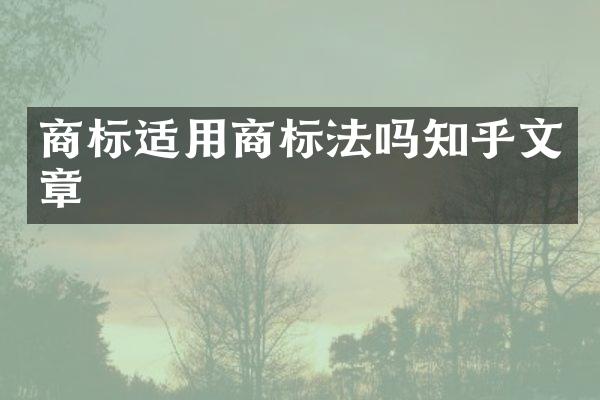 商标适用商标法吗知乎文章
