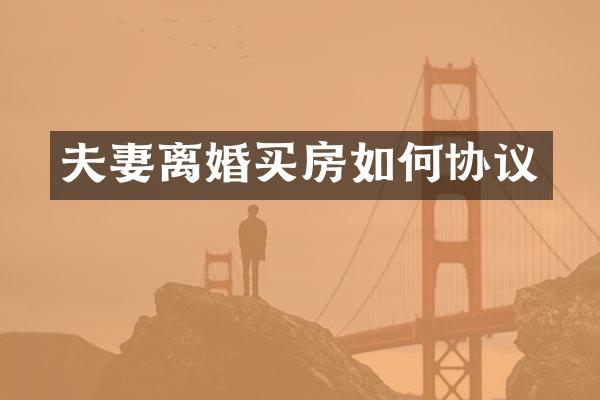 夫妻离婚买房如何协议