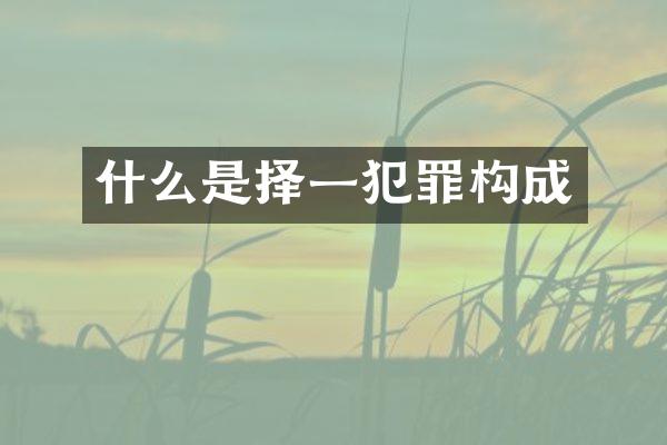 什么是择一犯罪构成
