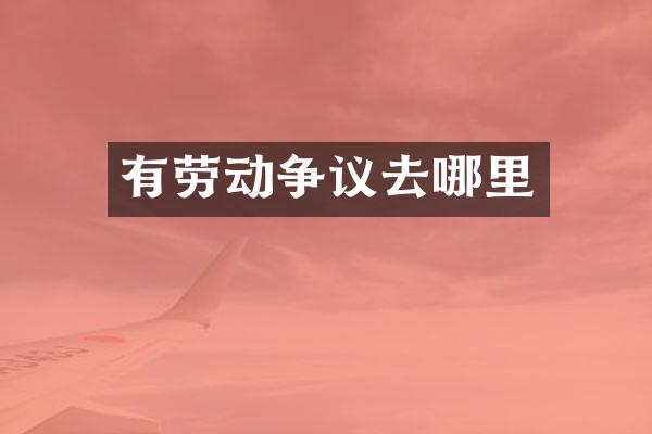 有劳动争议去哪里