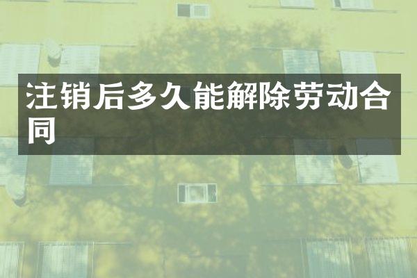 注销后多久能解除劳动合同