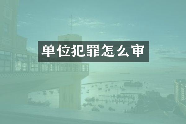 单位犯罪怎么审