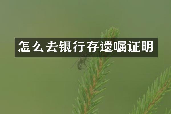 怎么去银行存遗嘱证明