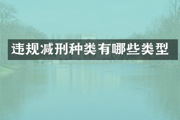 违规减刑种类有哪些类型