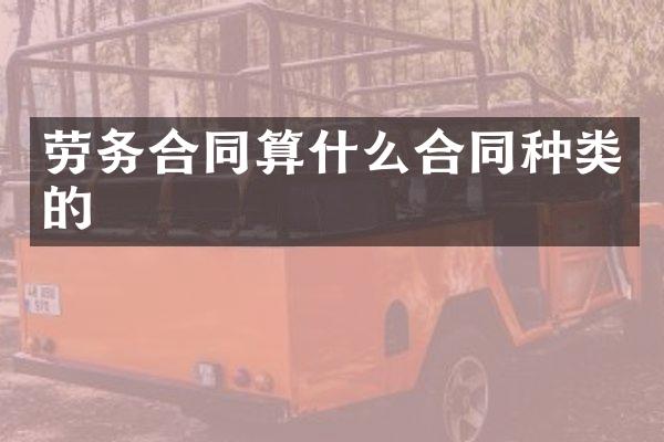 劳务合同算什么合同种类的