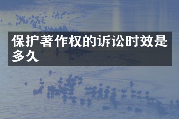 保护著作权的诉讼时效是多久