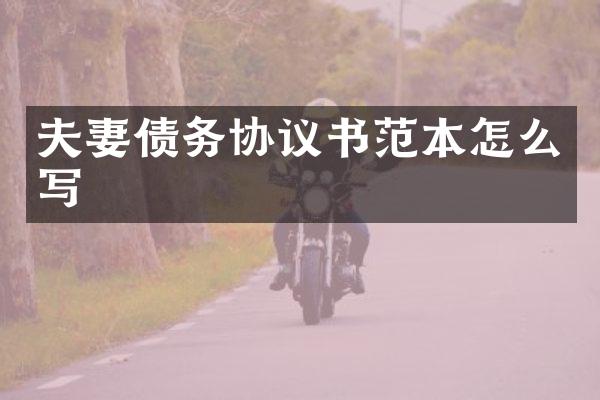 夫妻债务协议书范本怎么写