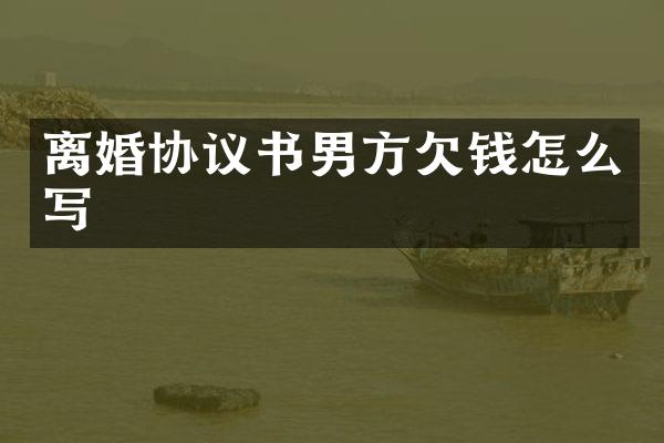 离婚协议书男方怎么写