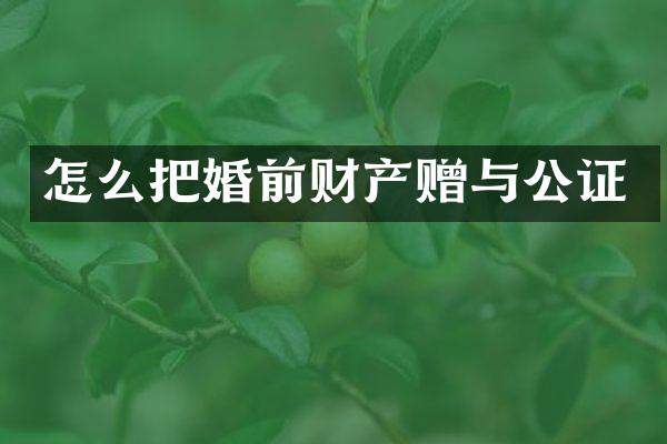 怎么把婚前财产赠与公证