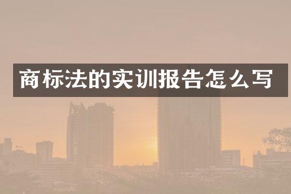 商标法的实训报告怎么写