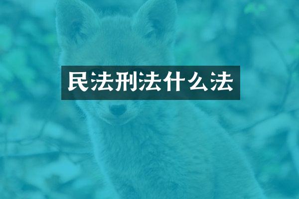 民法刑法什么法