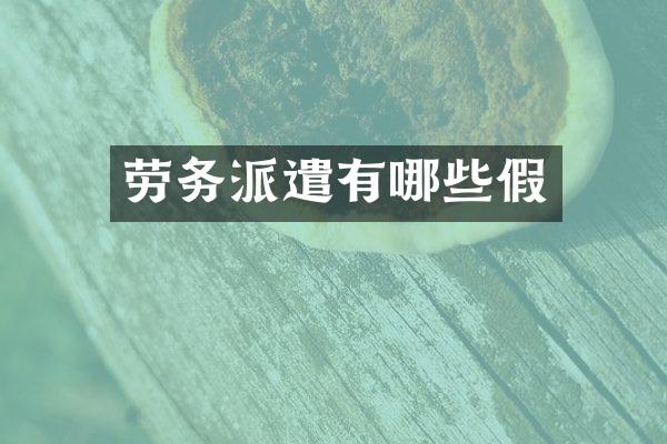 劳务派遣有哪些假