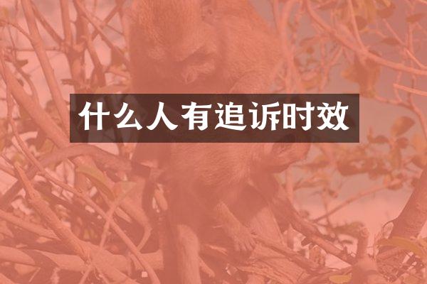 什么人有追诉时效