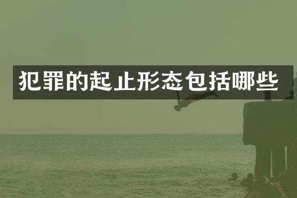 犯罪的起止形态包括哪些