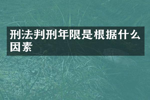刑法判刑年限是根据什么因素