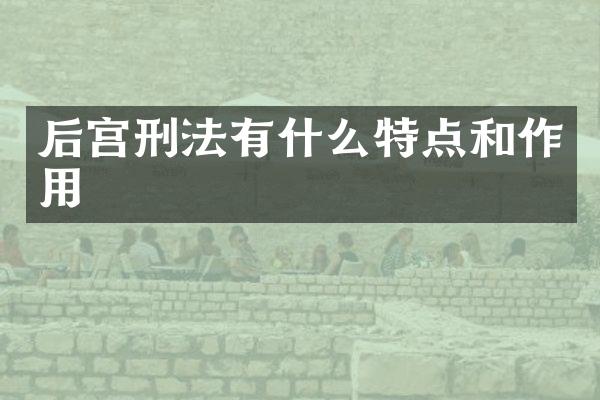 后宫刑法有什么特点和作用