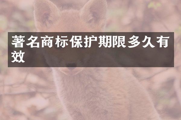 著名商标保护期限多久有效
