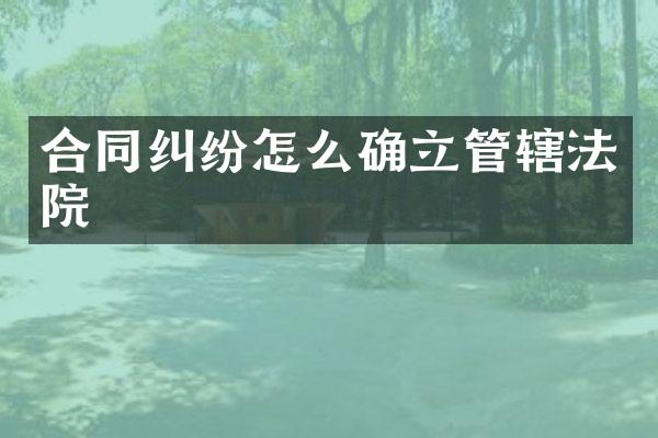 合同纠纷怎么确立管辖法院