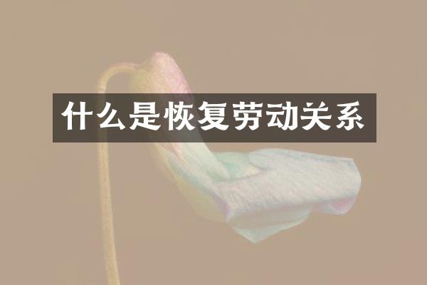 什么是恢复劳动关系