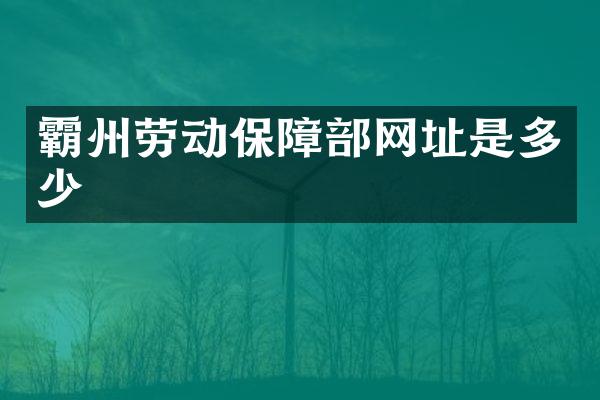 霸州劳动保障部网址是多少