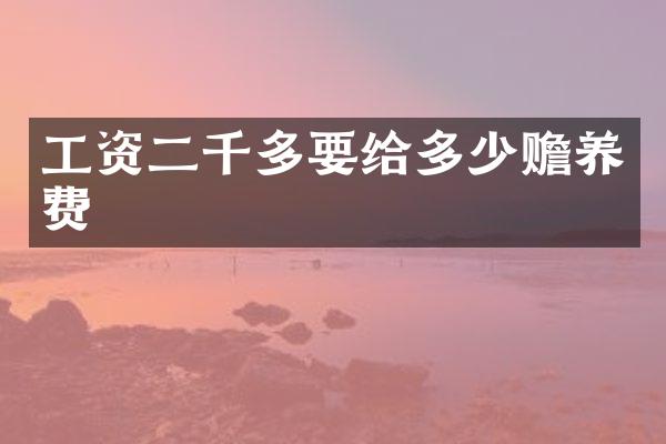 工资二千多要给多少赡养费