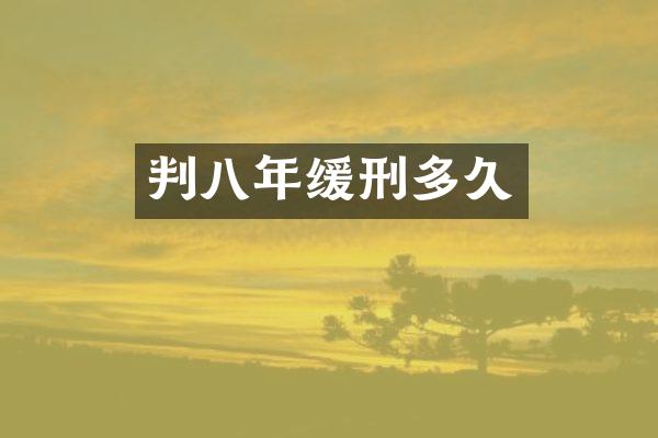 判八年缓刑多久