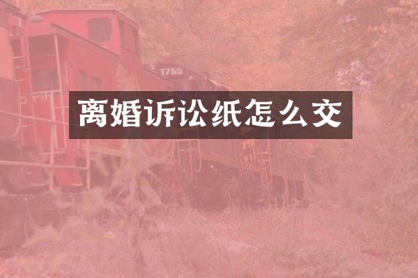 离婚诉讼纸怎么交