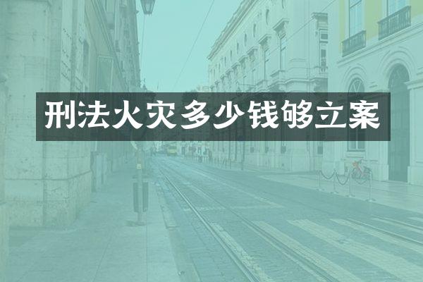 刑法火灾多少钱够立案