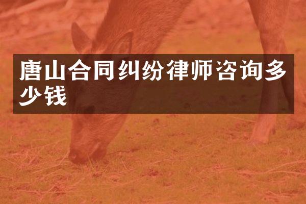 唐山合同纠纷律师咨询多少钱