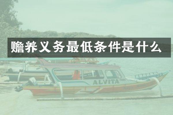 赡养义务最低条件是什么