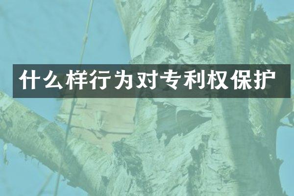 什么样行为对专利权保护