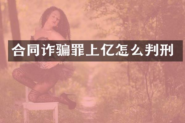 合同诈骗罪上亿怎么判刑