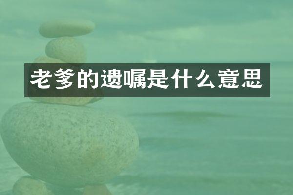 老爹的遗嘱是什么意思
