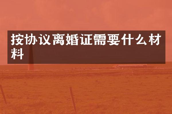 按协议需要什么材料