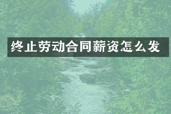 终止劳动合同薪资怎么发