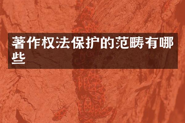 著作权法保护的范畴有哪些