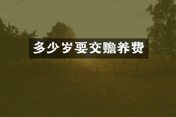 要交赡养费